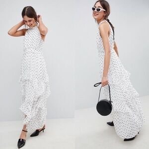 Asos ruffle halter neck maxi dress